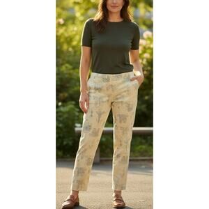 Ducks in a Row French Toile Low Waist Tapered Ankle Pants